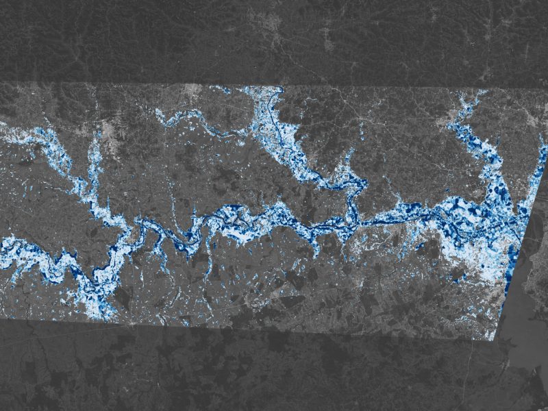 A map revealing the depth of floodwater that covered Rio Grande do Sul in May 2024. Credit: NASA Earth Observatory