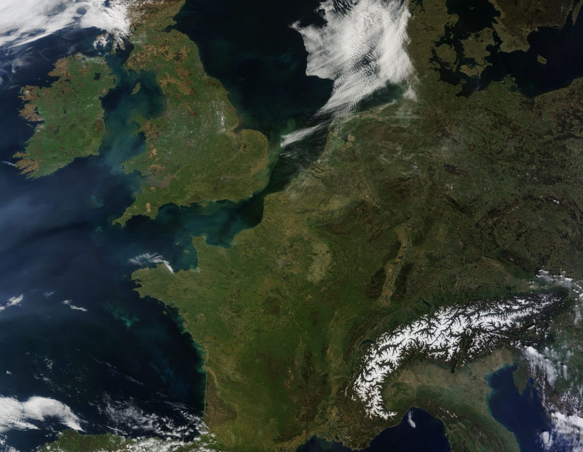 Europe, imaged by an Earth observation satellite. Credit: NASA / LANCE/EOSDIS Rapid Response team