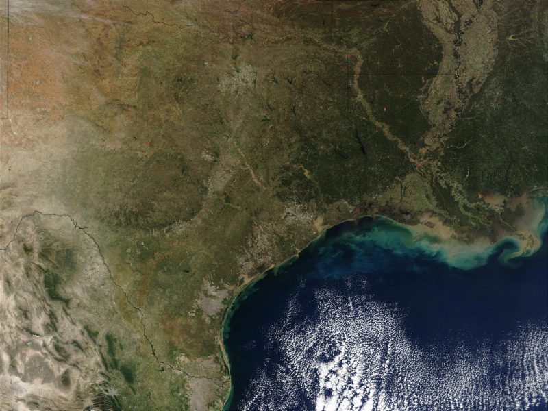 Texas and Louisiana seen from space. Credit: Jacques Descloitres, MODIS Rapid Response Team, NASA/GSFC