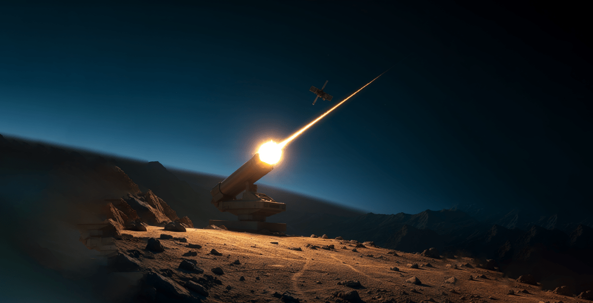 Image of anti-satellite weaponry generated via DALL-E.